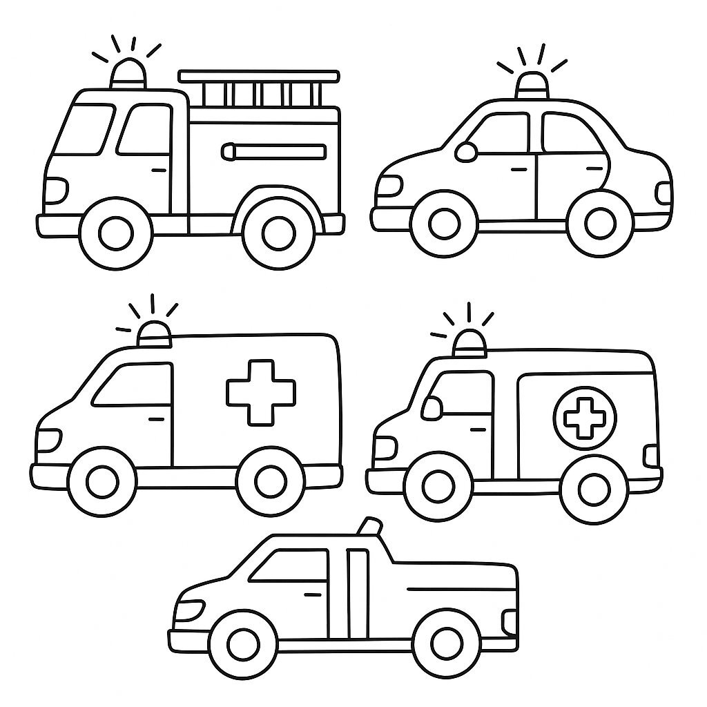 Rescue Vehicle Coloring Set