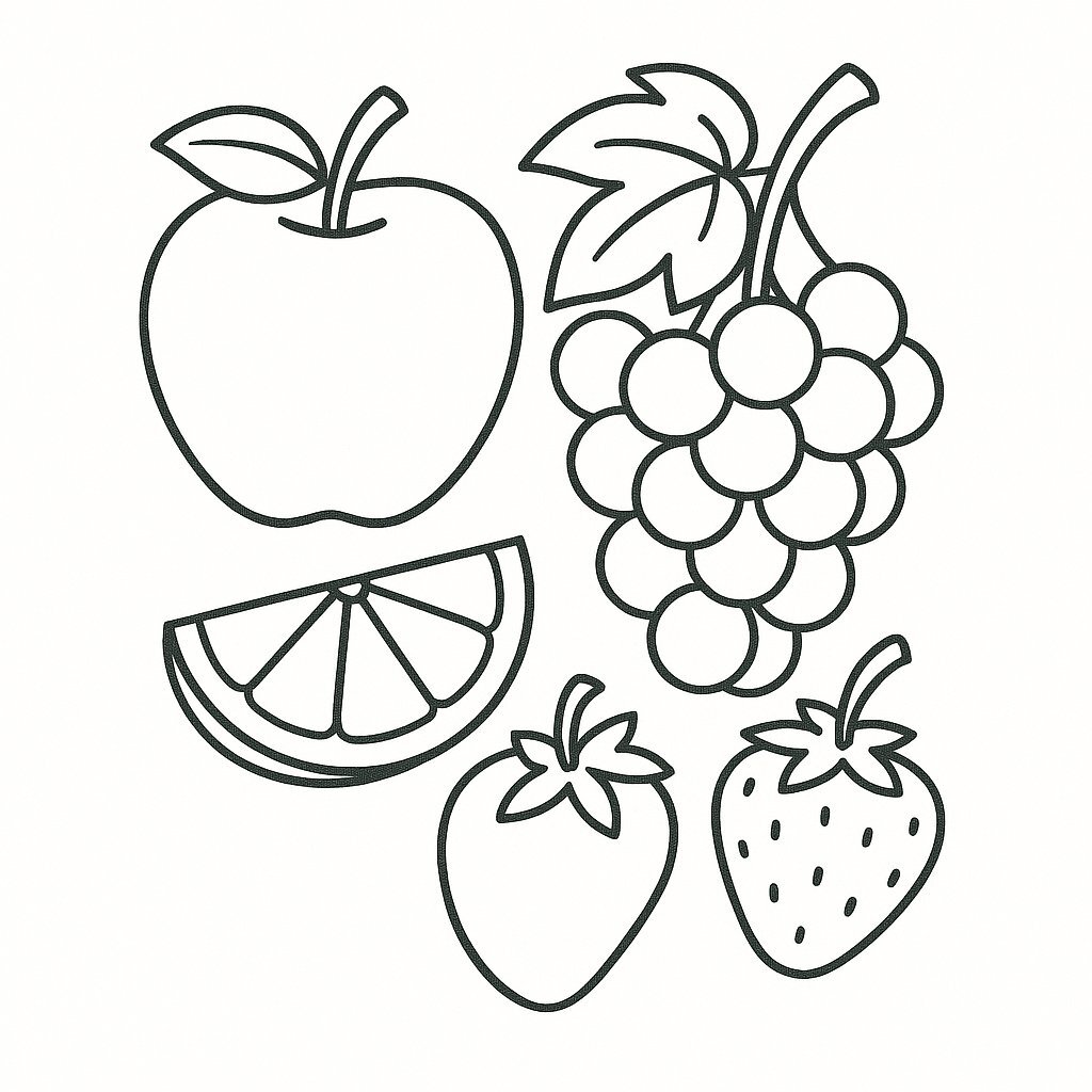 Grapes Coloring Pages for Kids 2026
