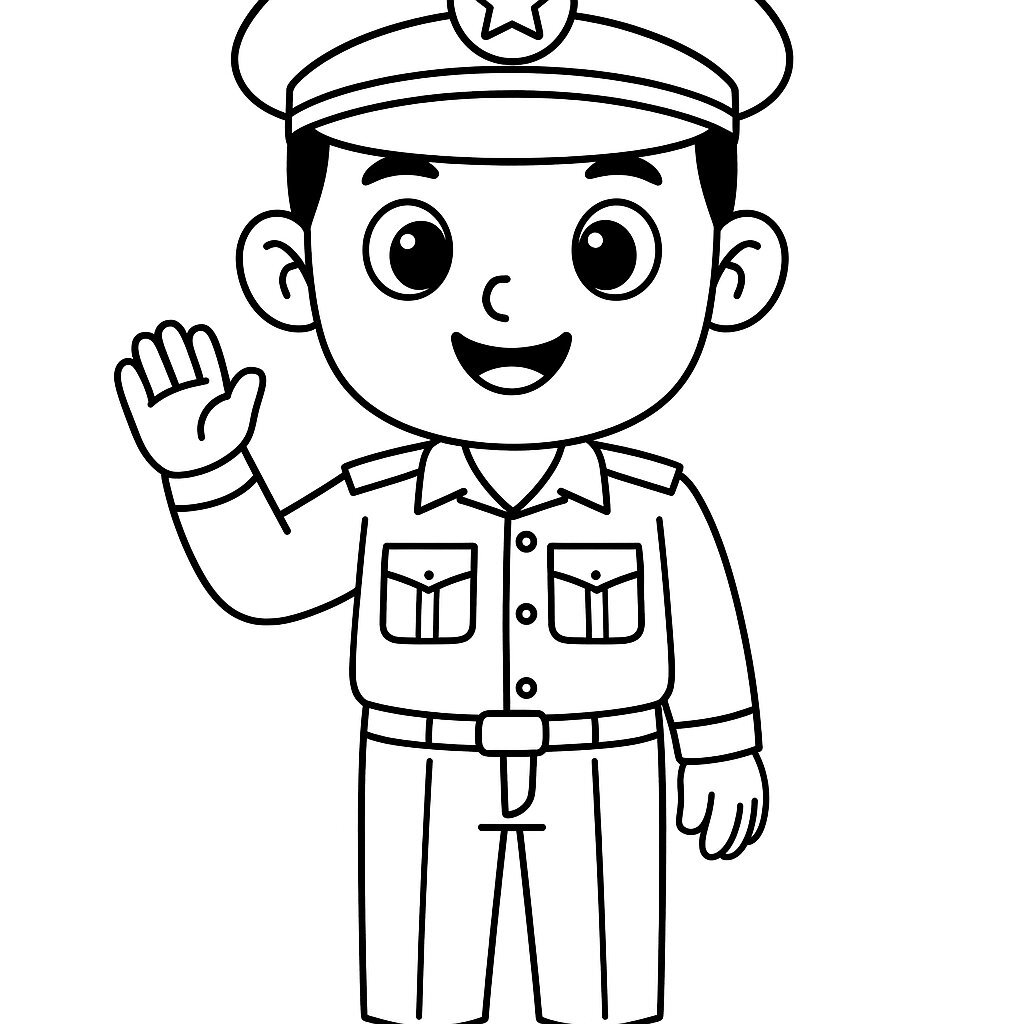 Cute Cartoon Police Officer