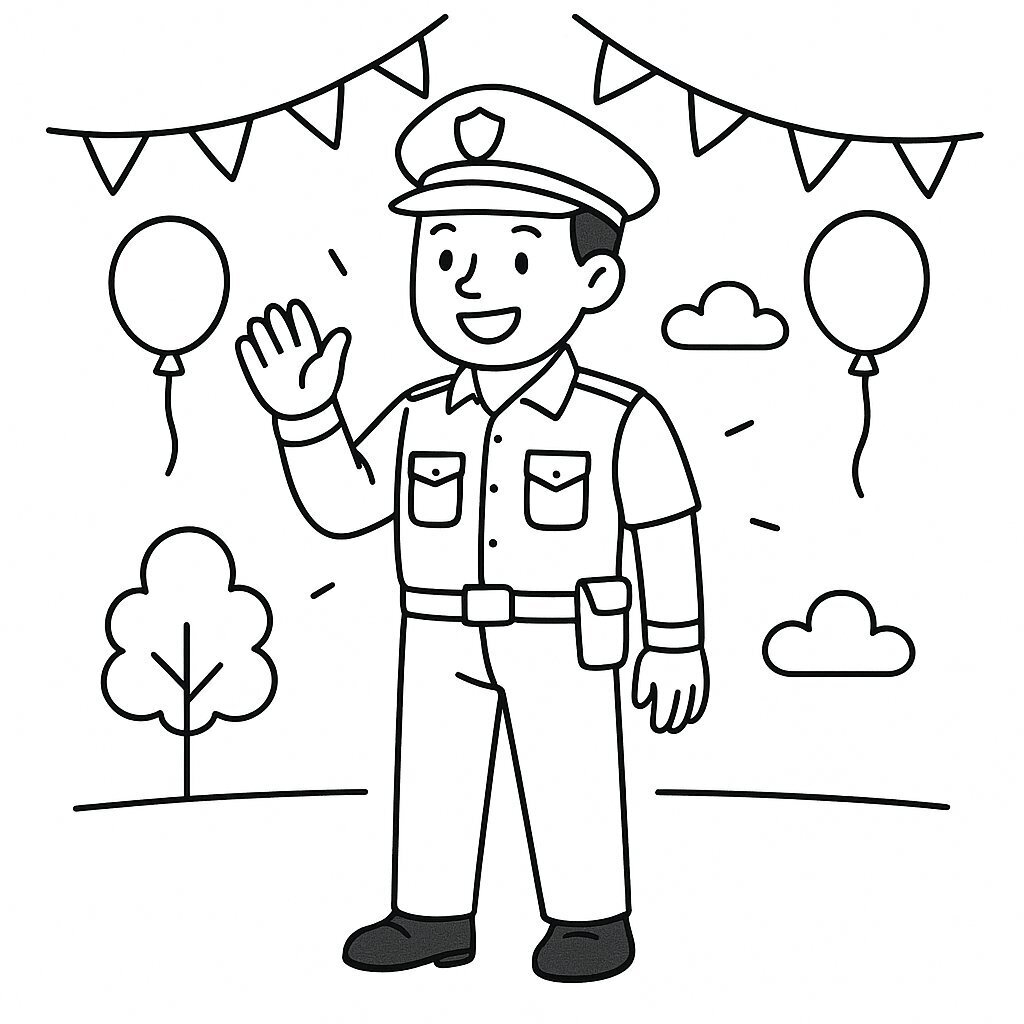 Police Officer Coloring Pages for Kids – Beautiful and Free PDF Download 2026