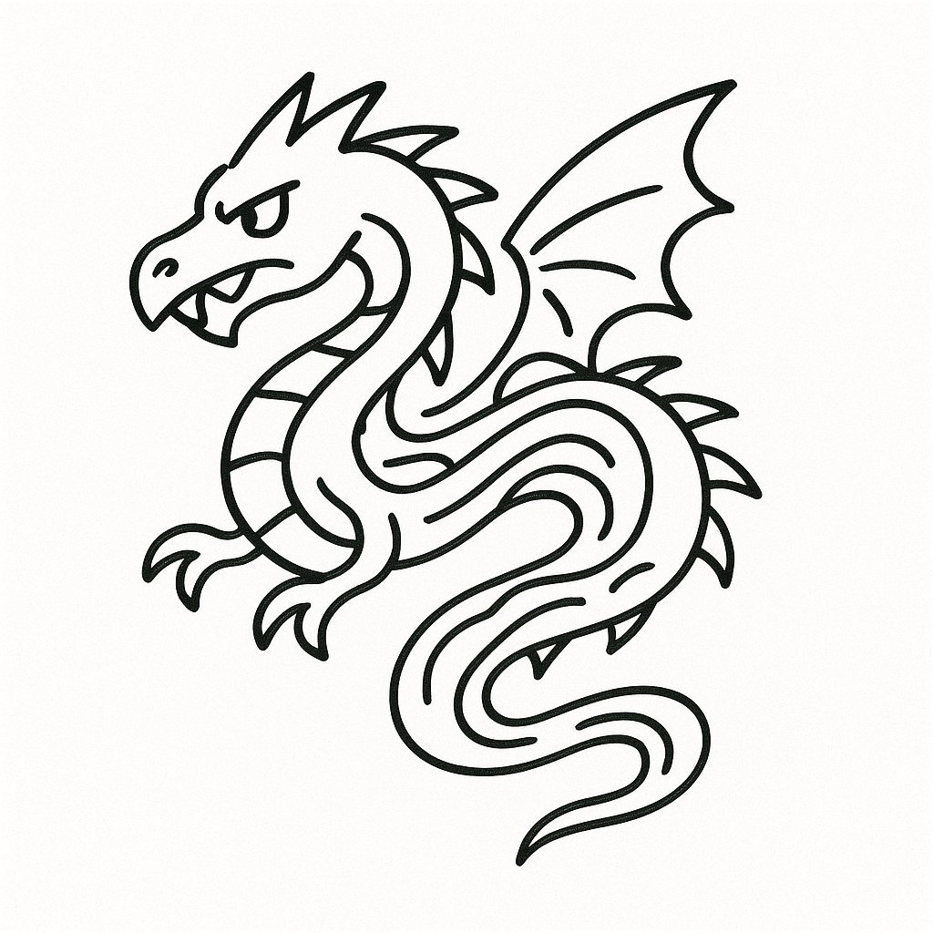 Doodle Sketch Dragon