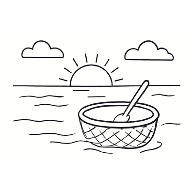 Beautiful Basket Boat Coloring Pages for Kids – Free Download 2026