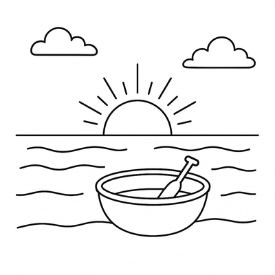 Beautiful Basket Boat Coloring Pages for Kids – Free Download 2026