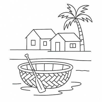 Beautiful Basket Boat Coloring Pages for Kids – Free Download 2026