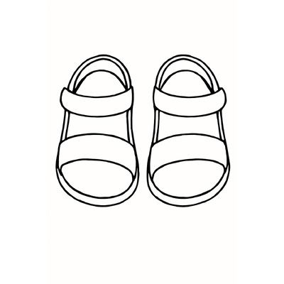 Cute Sandal Coloring Pages for Kids – Free Download 2026