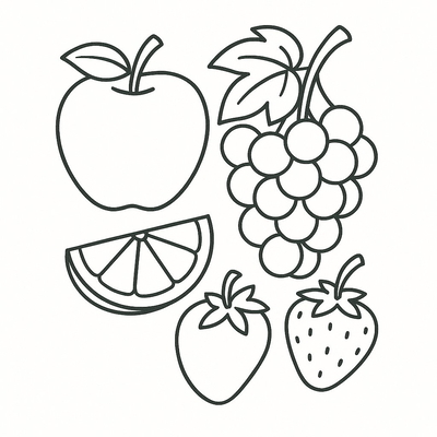 Grapes Coloring Pages for Kids 2026