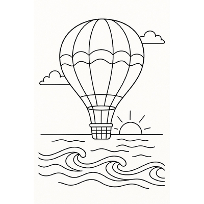 Hot Air Balloon Coloring Pages for Kids 2026 – Free PDF Sheets