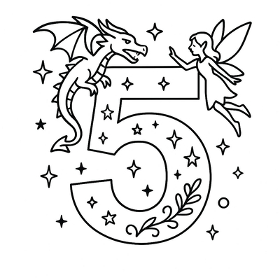 Number 5 Coloring Pages for Kids 2026 – Beautiful and Easy to Download