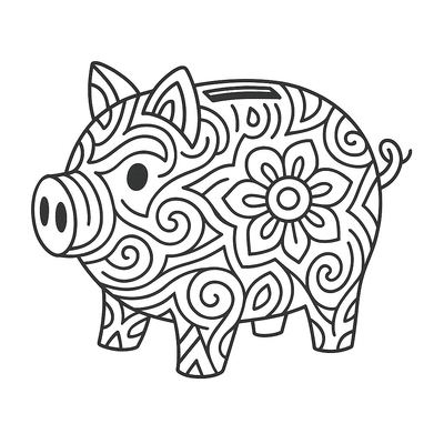 Piggy Bank Coloring Pages for Kids 2026 - Cute Coloring Pictures