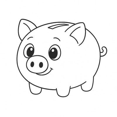 Piggy Bank Coloring Pages for Kids 2026 - Cute Coloring Pictures