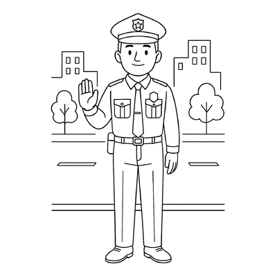 Police Officer Coloring Pages for Kids – Beautiful and Free PDF Download 2026