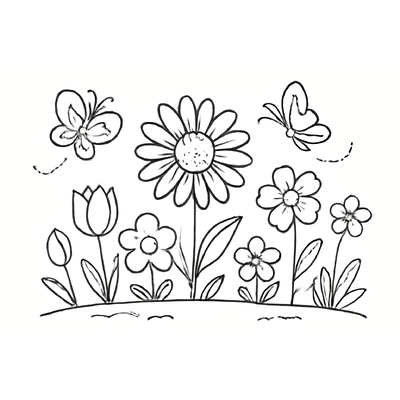 Spring Flower Garden Coloring Pages for Kids 2026