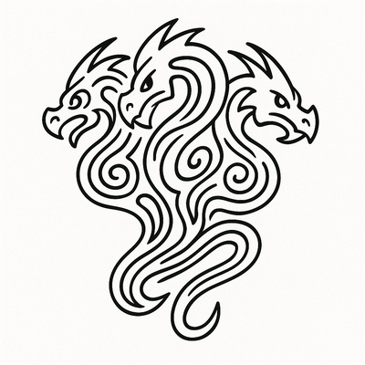 Three-Headed Dragon Coloring Pages for Kids 2026 – Download PDF