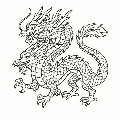 Three-Headed Dragon Coloring Pages for Kids 2026 – Download PDF