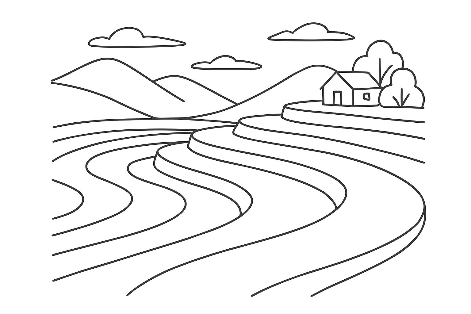 Terraced Fields in the Water-Pouring Season