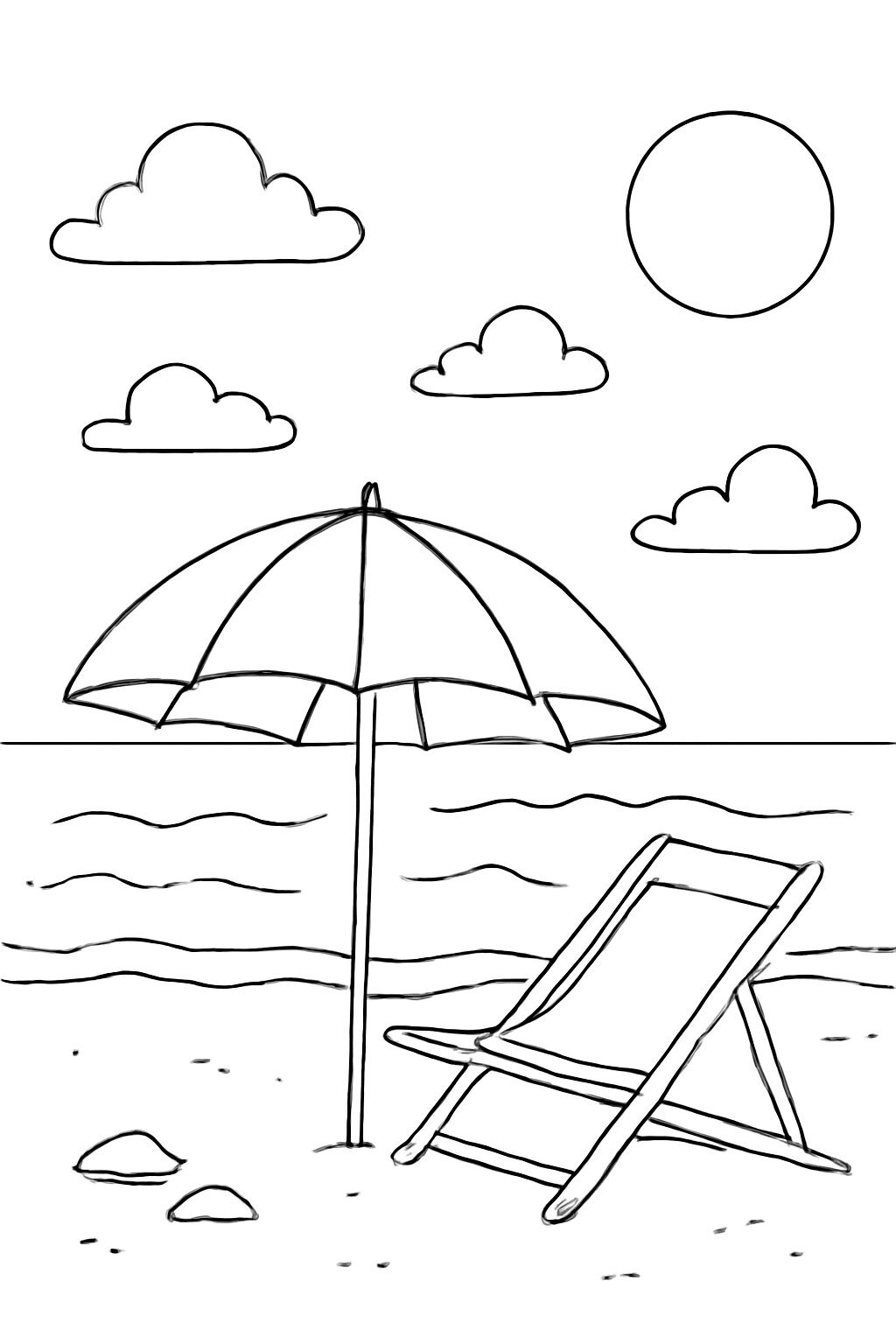 Beautiful Beach Landscape Coloring Pages for Kids PDF 2026