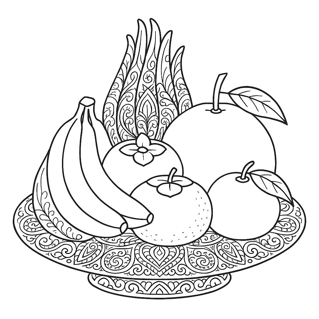 Patterned Five-Fruit Tray