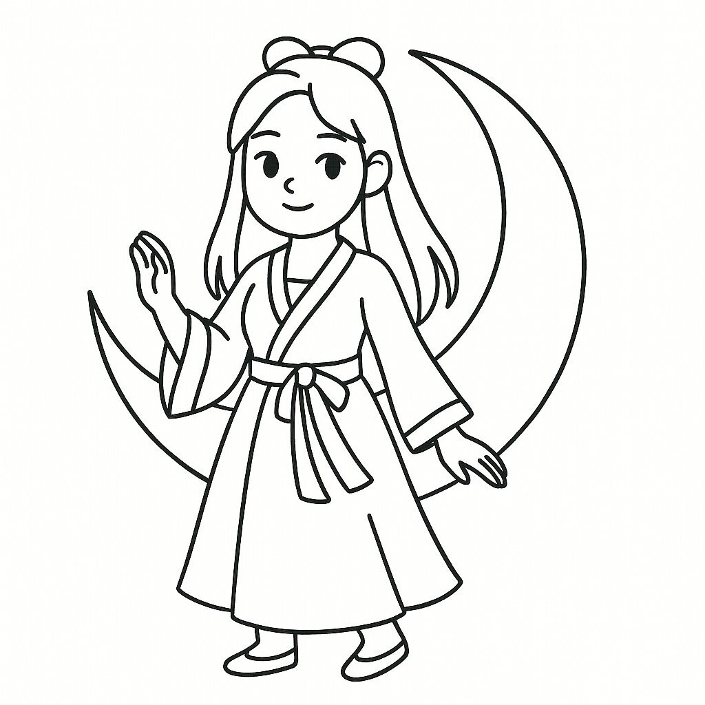Cutest Chang’e Coloring Pages for Kids PDF 2026