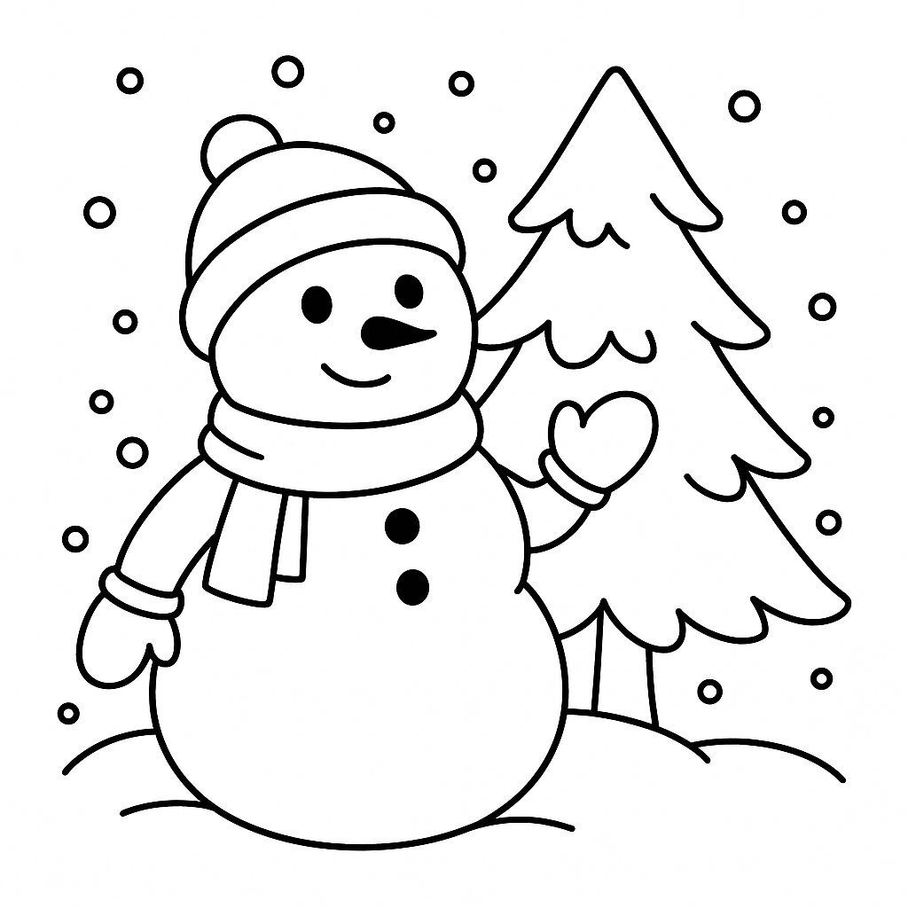 Snowfall Snowman