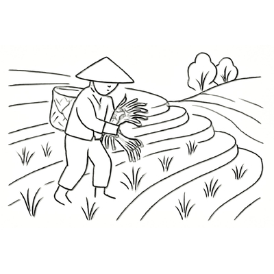 Beautiful and Easy-to-Download Terraced Field Coloring Pages for Kids 2026