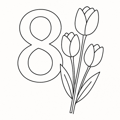 Beautiful and Printable March 8 Coloring Pages for Kids PDF 2026