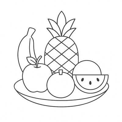 Best Five-Fruit Tray Coloring Pages for Kids 2026