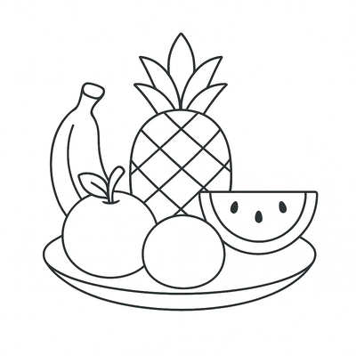 Best Five-Fruit Tray Coloring Pages for Kids 2026