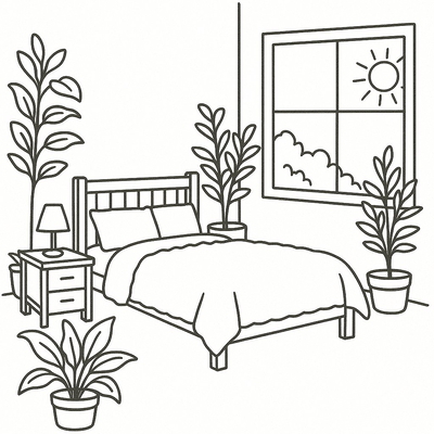 Cute and Beautiful Bedroom Coloring Pages for Kids 2026