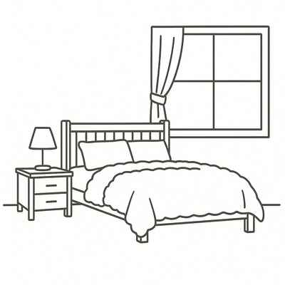 Cute and Beautiful Bedroom Coloring Pages for Kids 2026