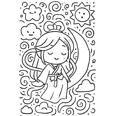 Cutest Chang’e Coloring Pages for Kids PDF 2026
