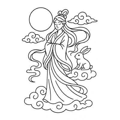 Cutest Chang’e Coloring Pages for Kids PDF 2026