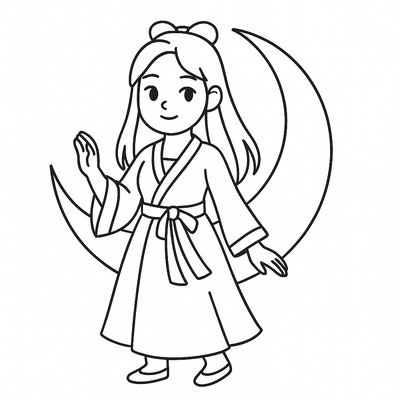 Cutest Chang’e Coloring Pages for Kids PDF 2026