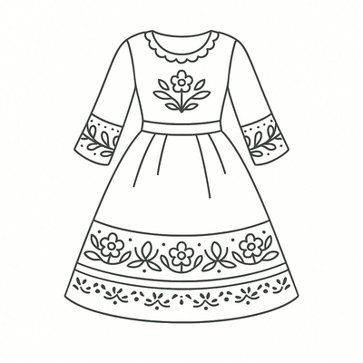 Cutest Dress Coloring Pages for Kids 2026 – PDF Download