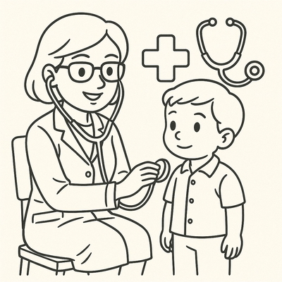 Doctor Checkup Coloring Pages for Kids – Beautiful PDF 2026