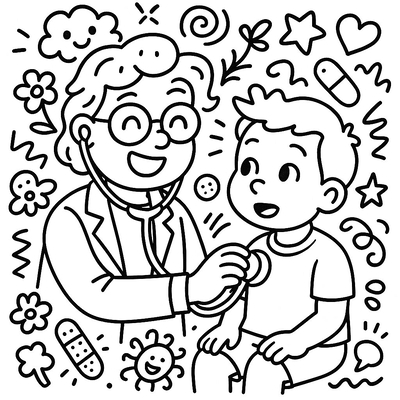 Doctor Checkup Coloring Pages for Kids – Beautiful PDF 2026