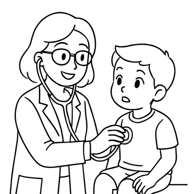 Doctor Checkup Coloring Pages for Kids – Beautiful PDF 2026