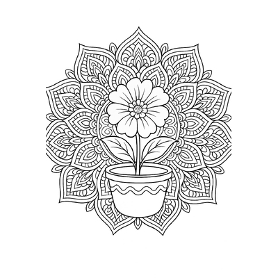 Flower Vase Coloring Pages for Kids 2026