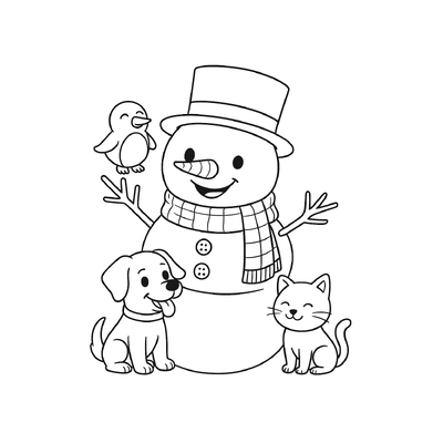 Fun Snowman Coloring Pages for Kids 2026