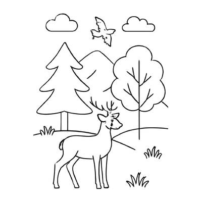 Mountain Landscape Coloring Pages for Kids 2026