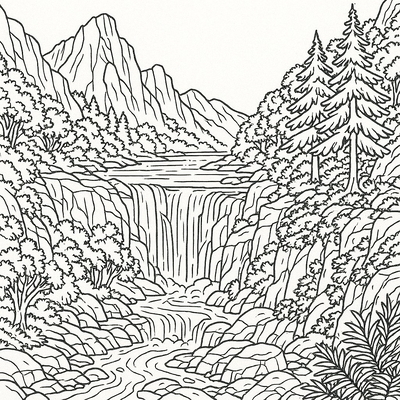 Mountain Landscape Coloring Pages for Kids 2026
