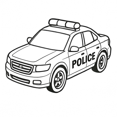 Police Car Coloring Pages for Kids 2026 | PDF Download