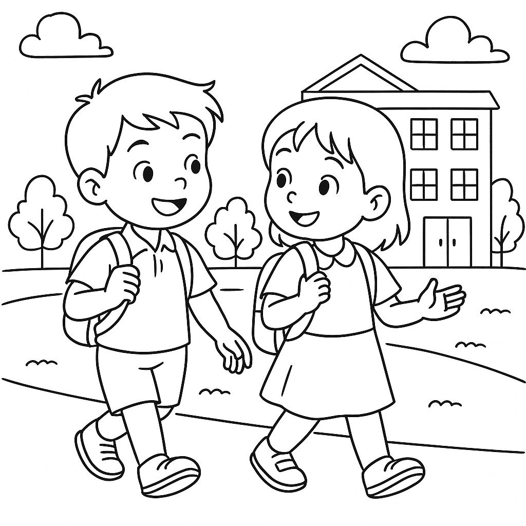 Kids Going to School Together