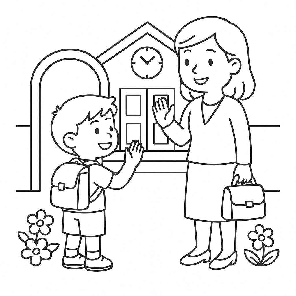 Kid Greeting the Teacher