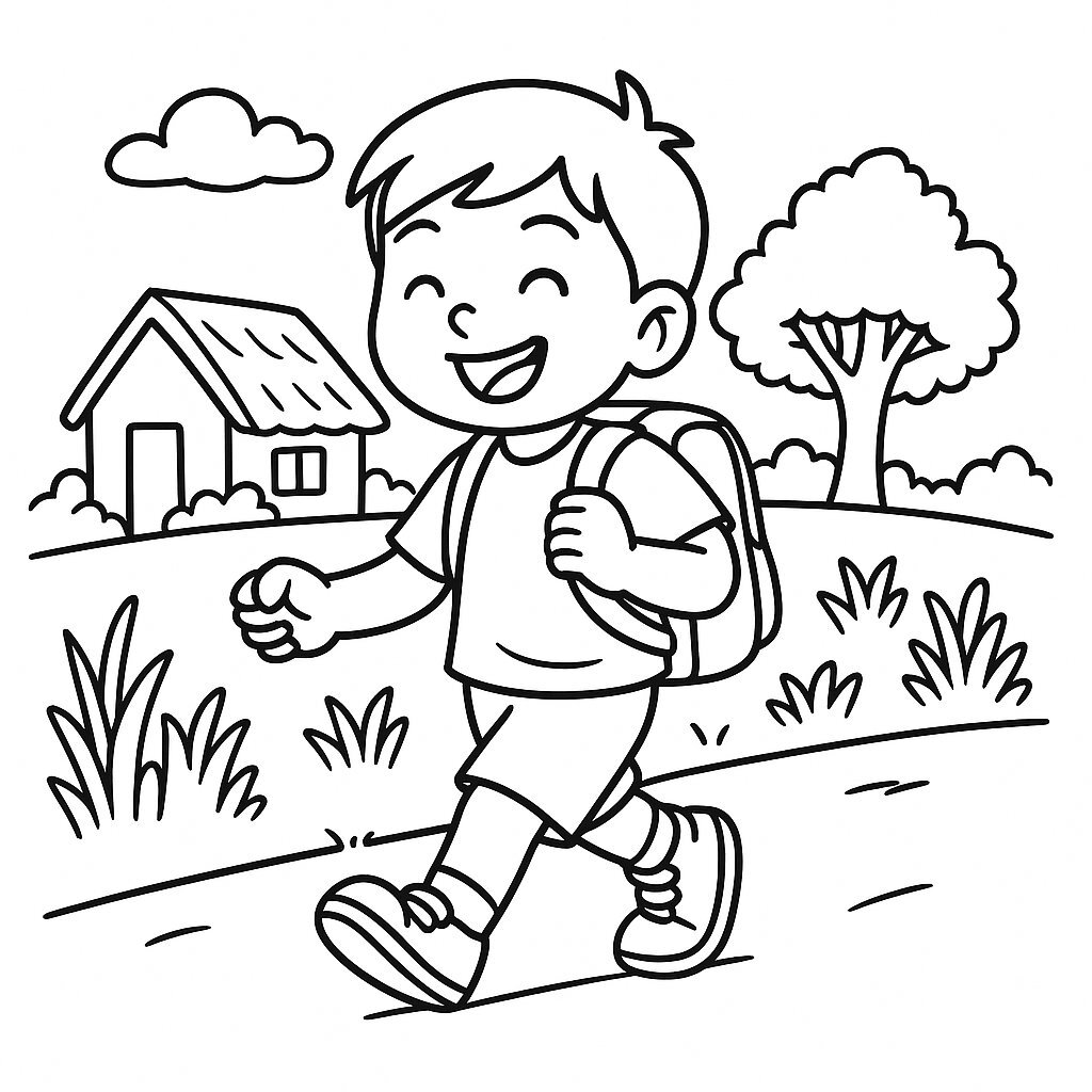 Child Walking to School