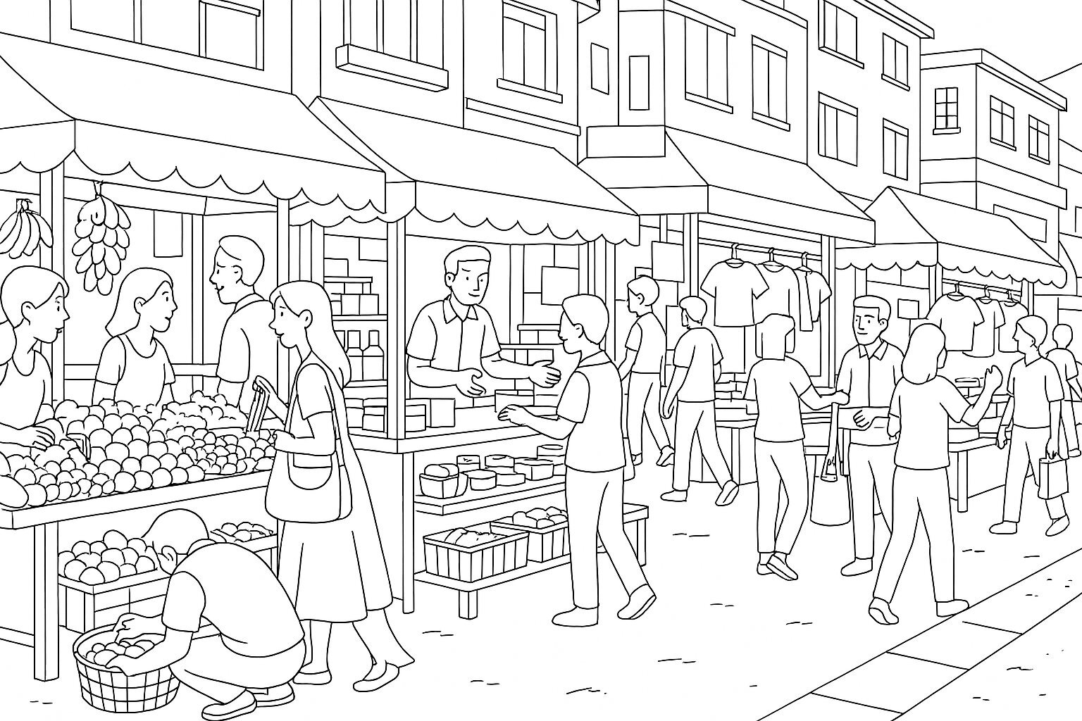 Bustling Market Street