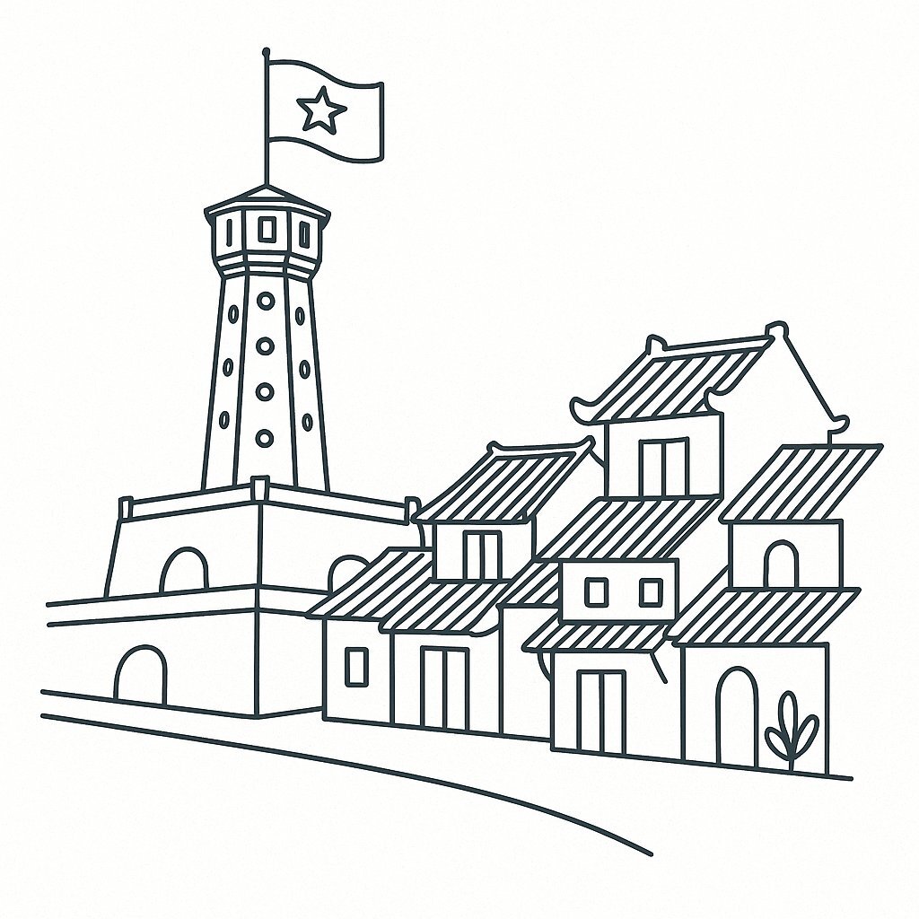 Flagpole and the Old Quarter