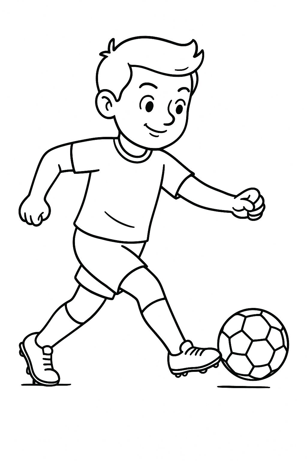 Soccer Player Kicking the Ball