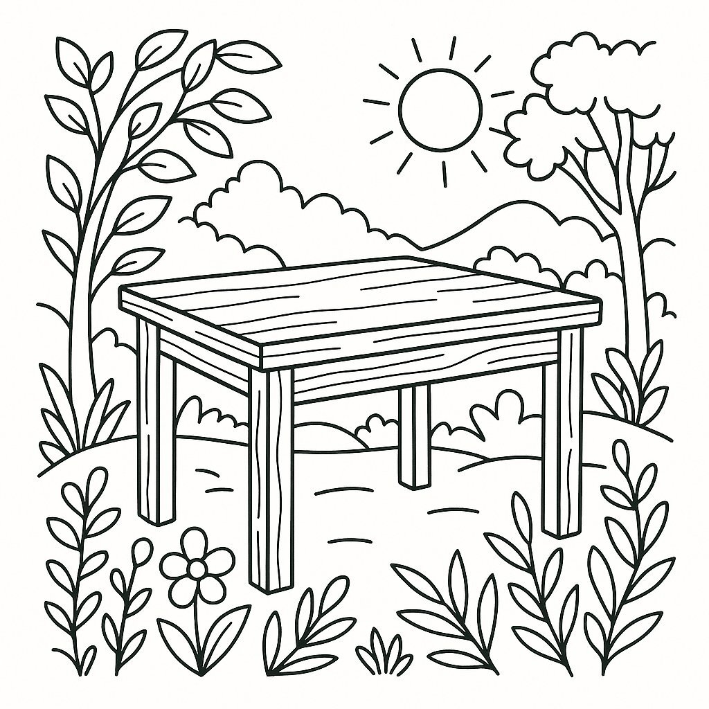 Table Coloring Pages for Kids 2026 – Free Images &amp; PDF