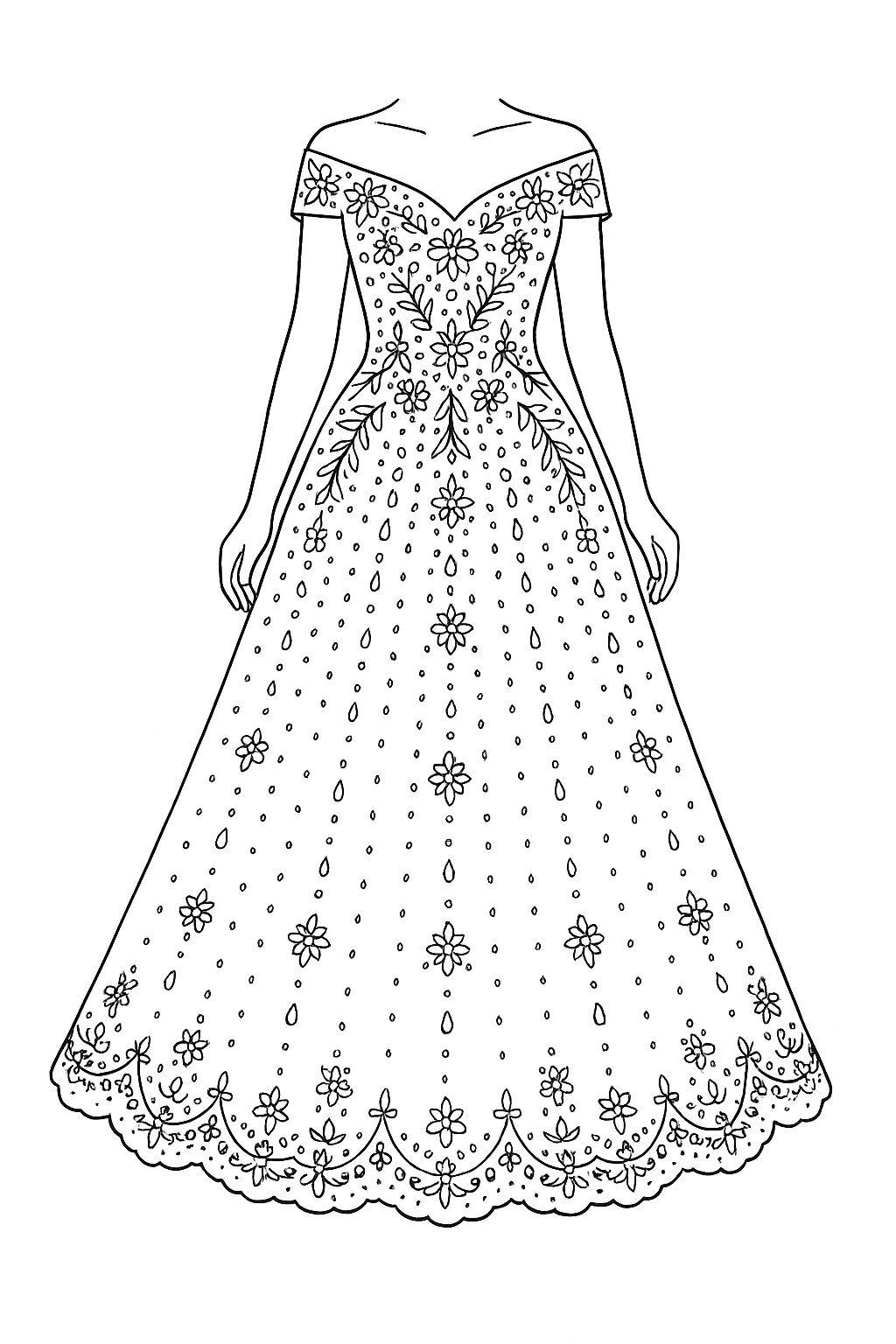 Wedding Dress Coloring Pages for Kids 2026