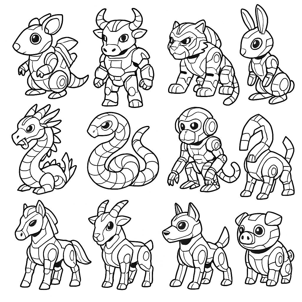 Zodiac Animals Coloring Pages for Kids 2026